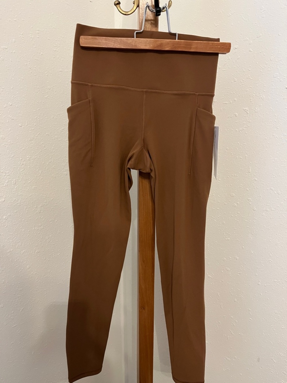 Athleta High-Waist Brown Leggings with Side Pockets
